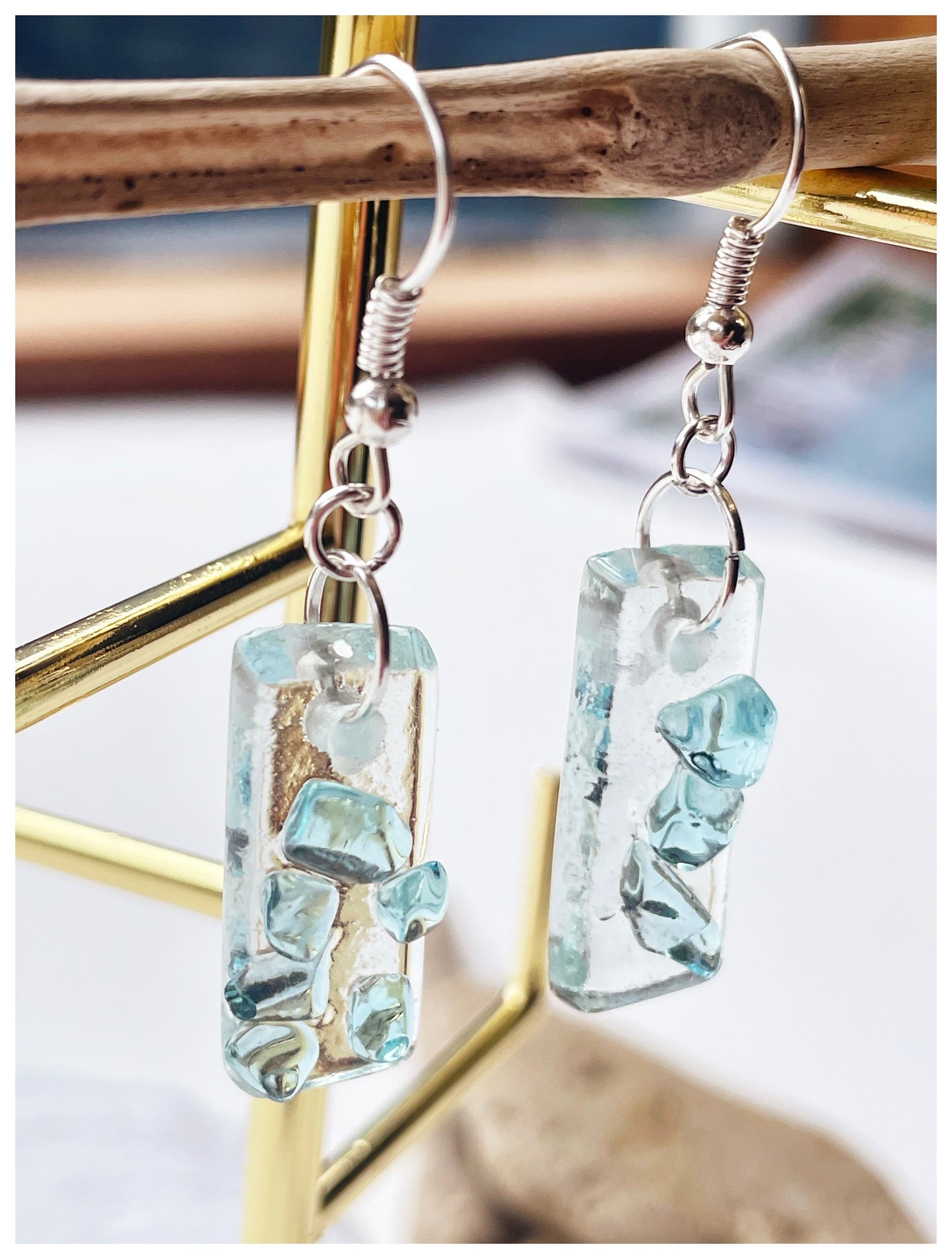 Gin and Soda Turquoise Earrings with 925 Sterling Silver | Handmade and Sustainable