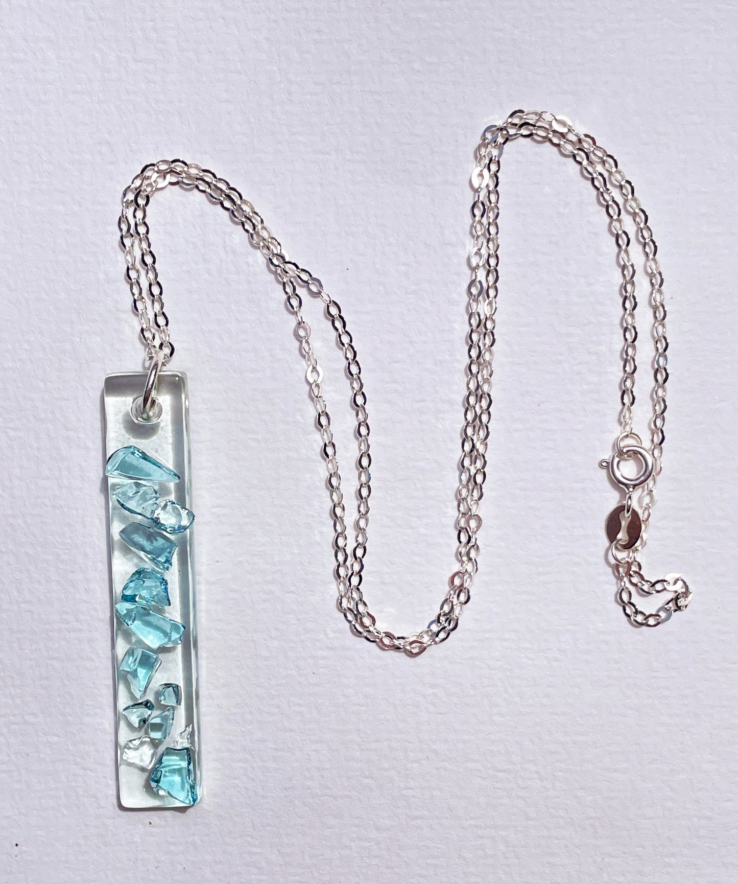 Gin and Soda Turquoise Pendant Necklace with 925 Sterling Silver Chain | Handmade and Sustainable