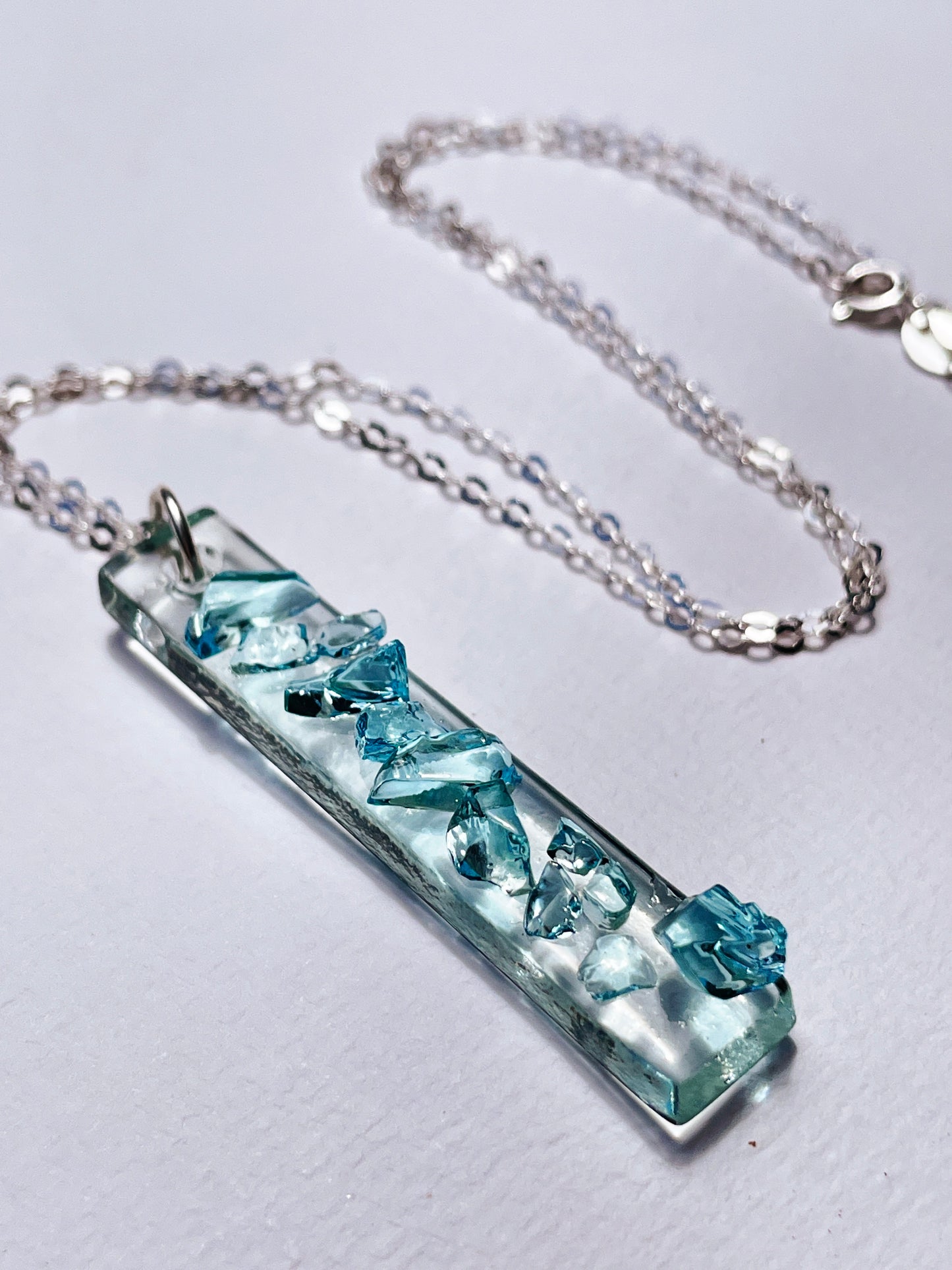 Gin and Soda Turquoise Pendant Necklace with 925 Sterling Silver Chain | Handmade and Sustainable