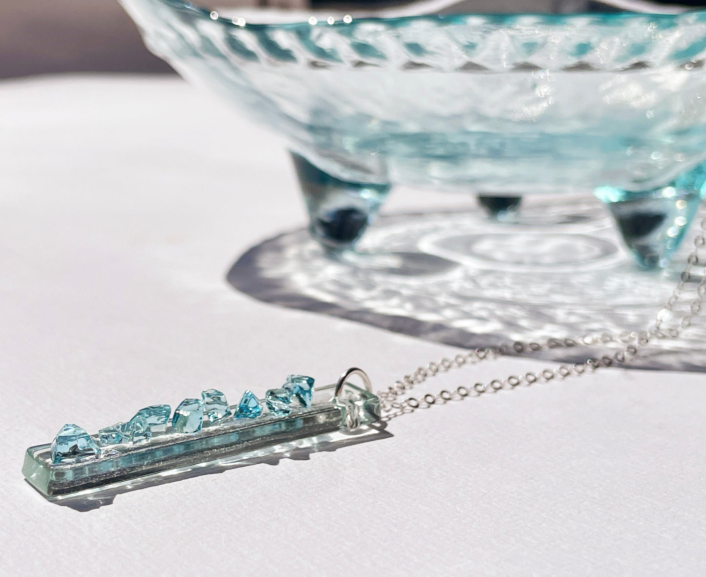 Gin and Soda Turquoise Pendant Necklace with 925 Sterling Silver Chain | Handmade and Sustainable