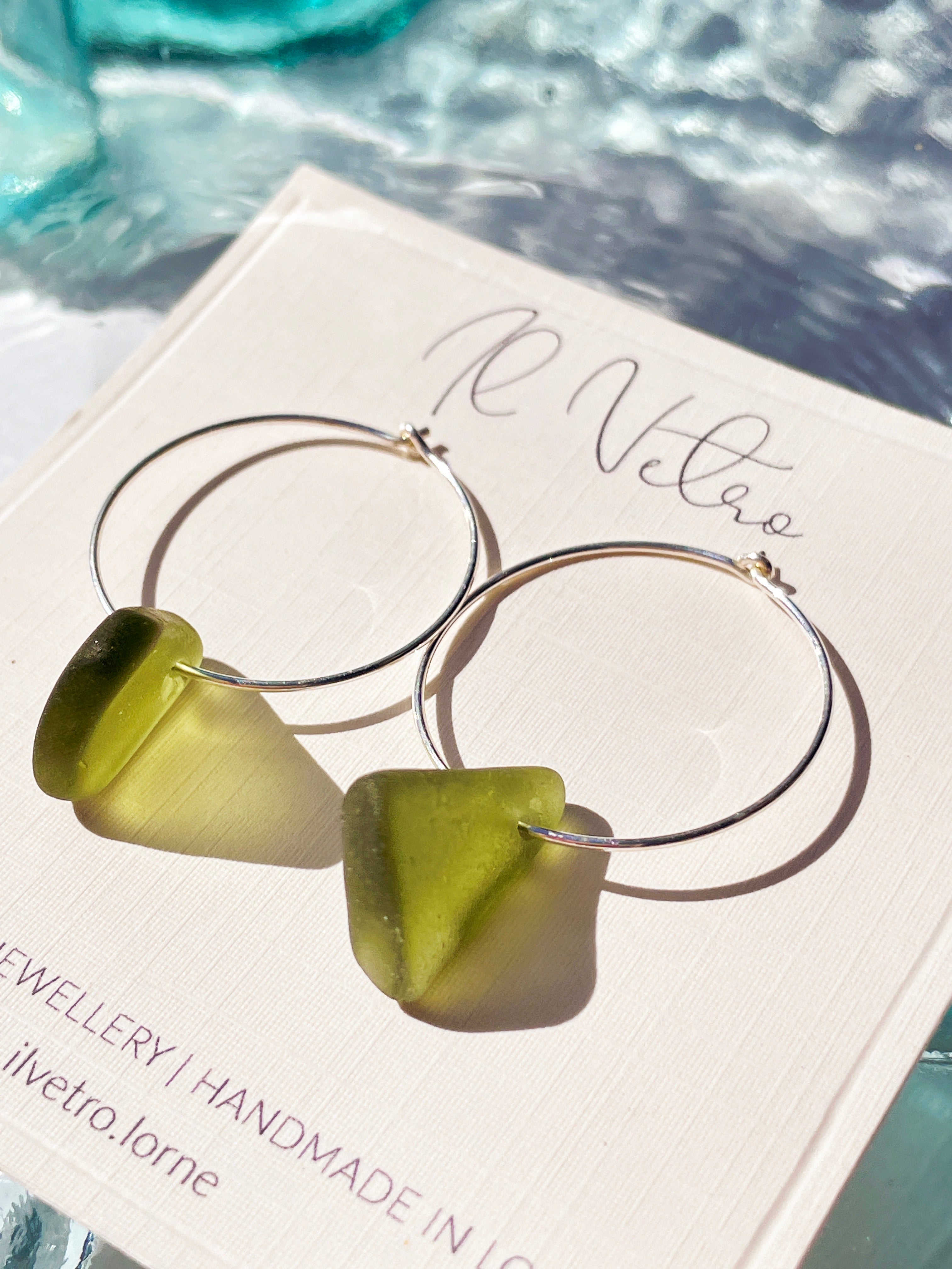 Green sea deals glass earrings