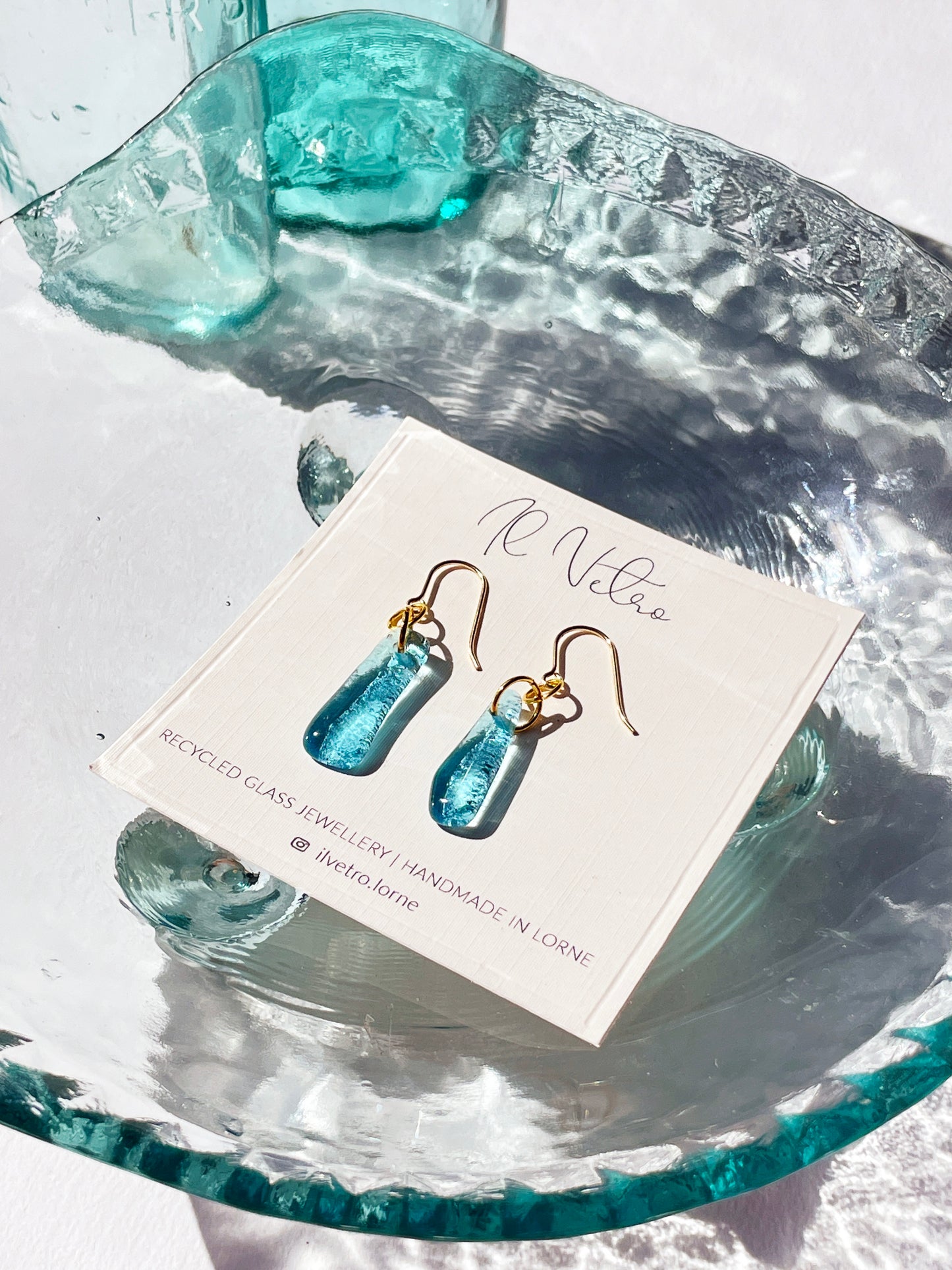 Sapphire Drop Earrings with 14k Gold Filled Hooks | Handmade and Sustainable