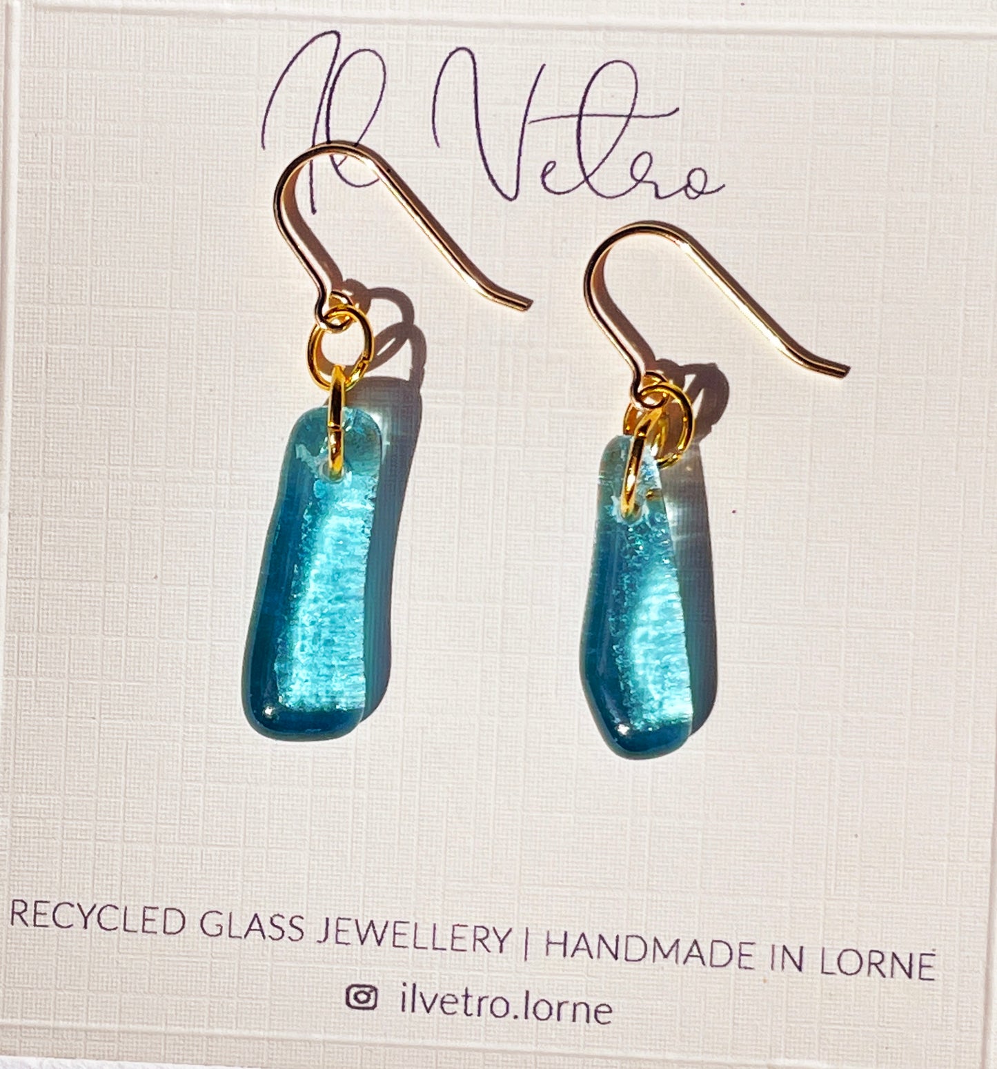 Sapphire Drop Earrings with 14k Gold Filled Hooks | Handmade and Sustainable