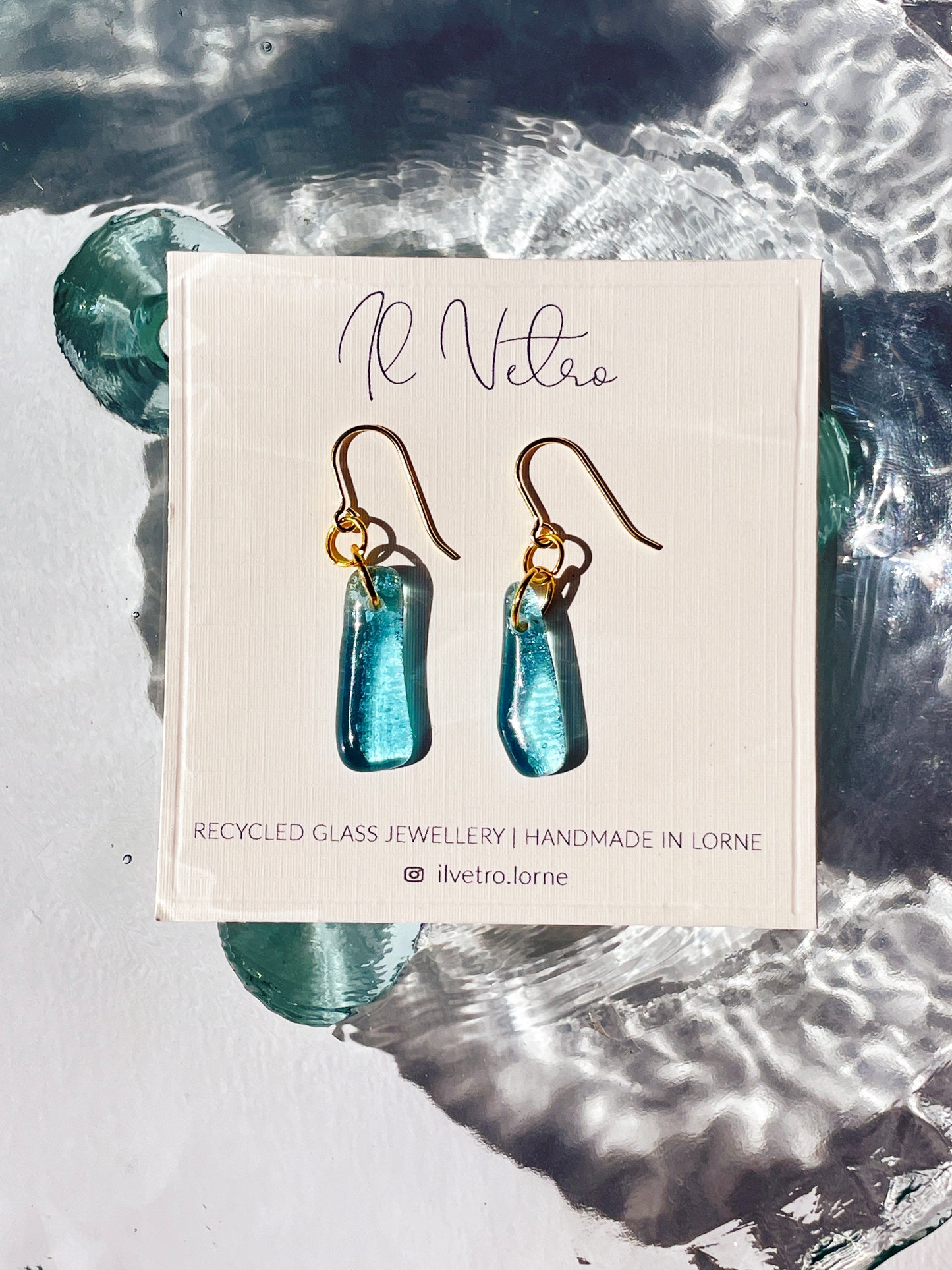 Sapphire Drop Earrings with 14k Gold Filled Hooks | Handmade and Sustainable